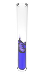 test tube with wavy purple fluid