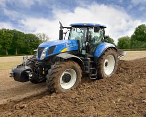 Tractor Ploughing Front View