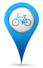 Fototapeta na wymiar blue bike location icon