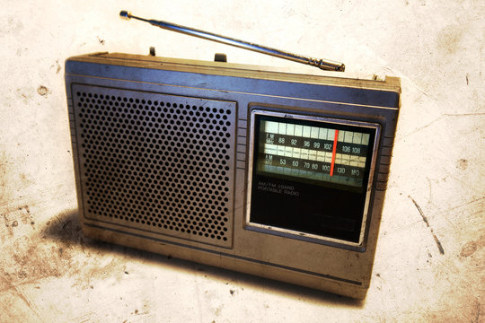 Grunge old retro vintage radio