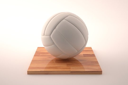 simple volley ball on wooden parquet