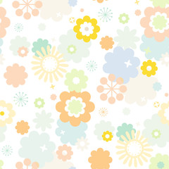 Seamless floral pattern with decorative flowers