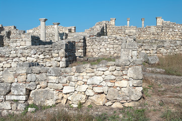 ruins of episcopal complex in ancient city of Byllis, Albania