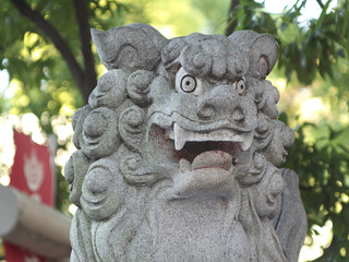 Stone lion statue