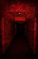 Young woman lost in spooky dirty corridor © tigger11th