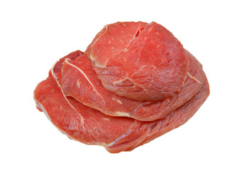 Fresh raw meat isolated on white background