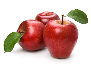 Ripe apple fruit closeup isolated on white background