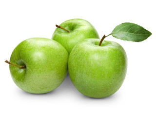 Green apples isolated on white