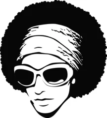 Cercles muraux Visage de femme pop art cheveux afro