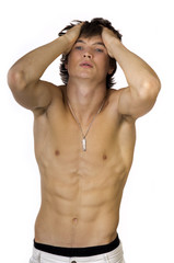 Fototapeta premium Portrait of attractive sports guy