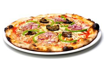 Pizza dans une assiette