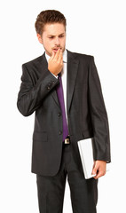 Geschäftsmann mit Laptop