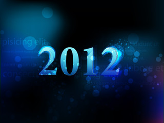 2012 neon figures on a dark background. Christmas Theme