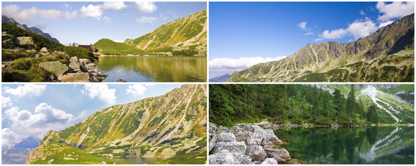 collage of beautiful high mountains view