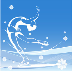 Winter sport. Ladies figure skating.  Ice show. - 35684439