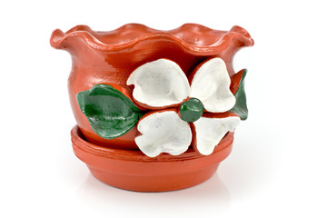 Red empty flower pot © gavran333