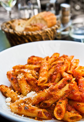 Italian meat sauce noodles on the table