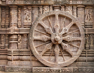 Fototapeta na wymiar Piękne koła rydwanu, Konark Sun Temple, Orissa