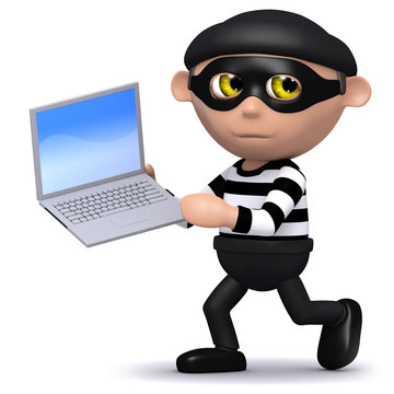 3d Burglar runs off with your laptop!