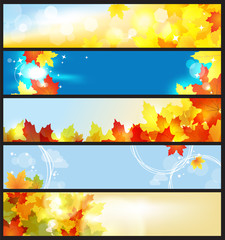 Naklejka na ściany i meble Vector Banners Set / Beautiful Autumn Day