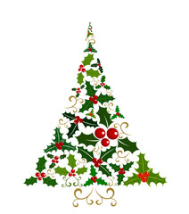 Holly Christmas tree