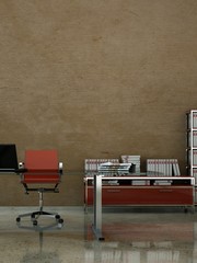 Bürodesign - Büro mit Schreibtisch braun