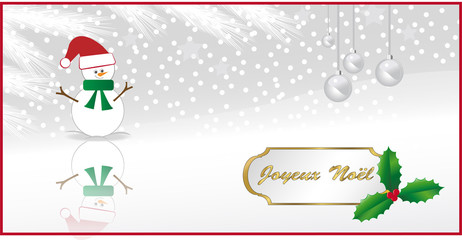 carte postale bonhomme de neige