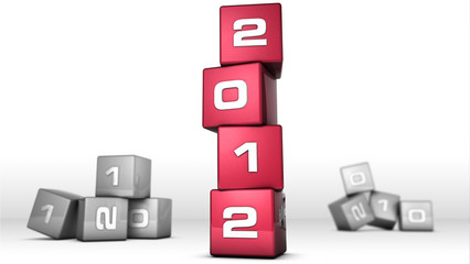 Nouvel an 2012 cube rouge