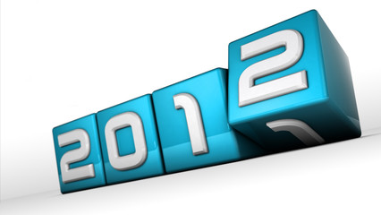 Nouvel an 2012 cube bleu