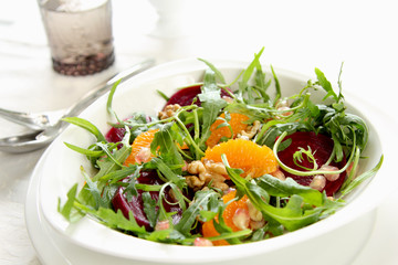 Rocket with orange and beetroot salad