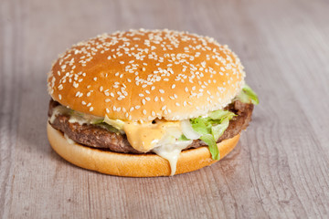 Fat hamburger sandwich