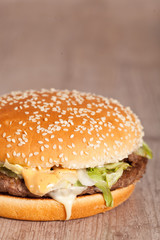 Fat hamburger sandwich