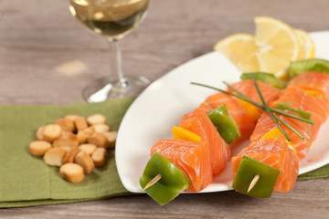 Salmon skewer