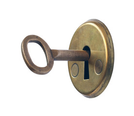 Keyhole and key.