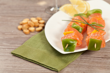 Salmon skewer