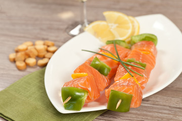 Salmon skewer