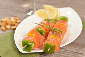Salmon skewer