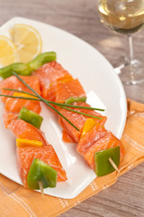 Salmon skewer