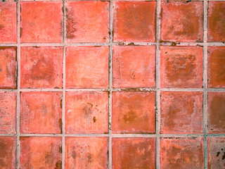 Red tile ceramic floor