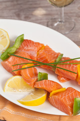 Salmon skewer