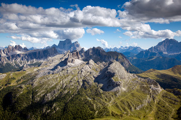 Fototapeta premium A Panoramic View from Rifugio Lagazuoi