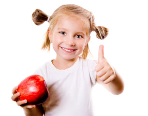 cute little girl with apple