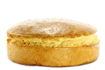 Homemade bread on a white background