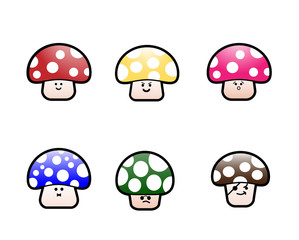 Cartoon mushrooms