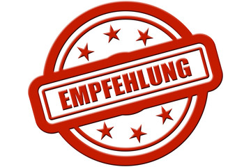 Sternen Stempel rot rel EMPFEHLUNG