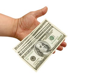 Hand with dollars