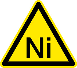 Warnschild Warnzeichen Ni Nickel Allergie Nickeldermatitis