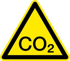 Warnschild Warnzeichen Kohlenstoffdioxid CO2