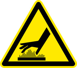 Warnschild Warnzeichen Heiße Oberflächen Verbrennungsgefahr © T. Michel