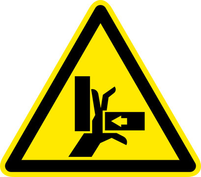 Warnschild Warnzeichen Quetschgefahr Handverletzung